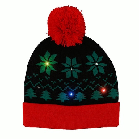 Endless Games Light Up Pompom Beanie Hat - Black & Red EN3336939